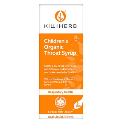 KIWIHERB 百里香+有机草本麦卢卡蜂蜜 婴幼儿童润喉糖浆 200ml